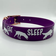 Load image into Gallery viewer, Purple EAT, SLEEP SCENTWORK, REPEAT Collar - Medium (14"-18")