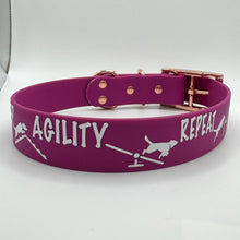 Load image into Gallery viewer, Lilac EAT, SLEEP AGILITY, REPEAT Collar - Medium (14"-18")