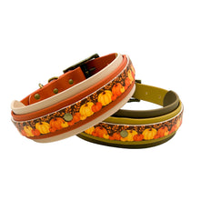 Load image into Gallery viewer, two dog collars with pumpkin pattern on a white background