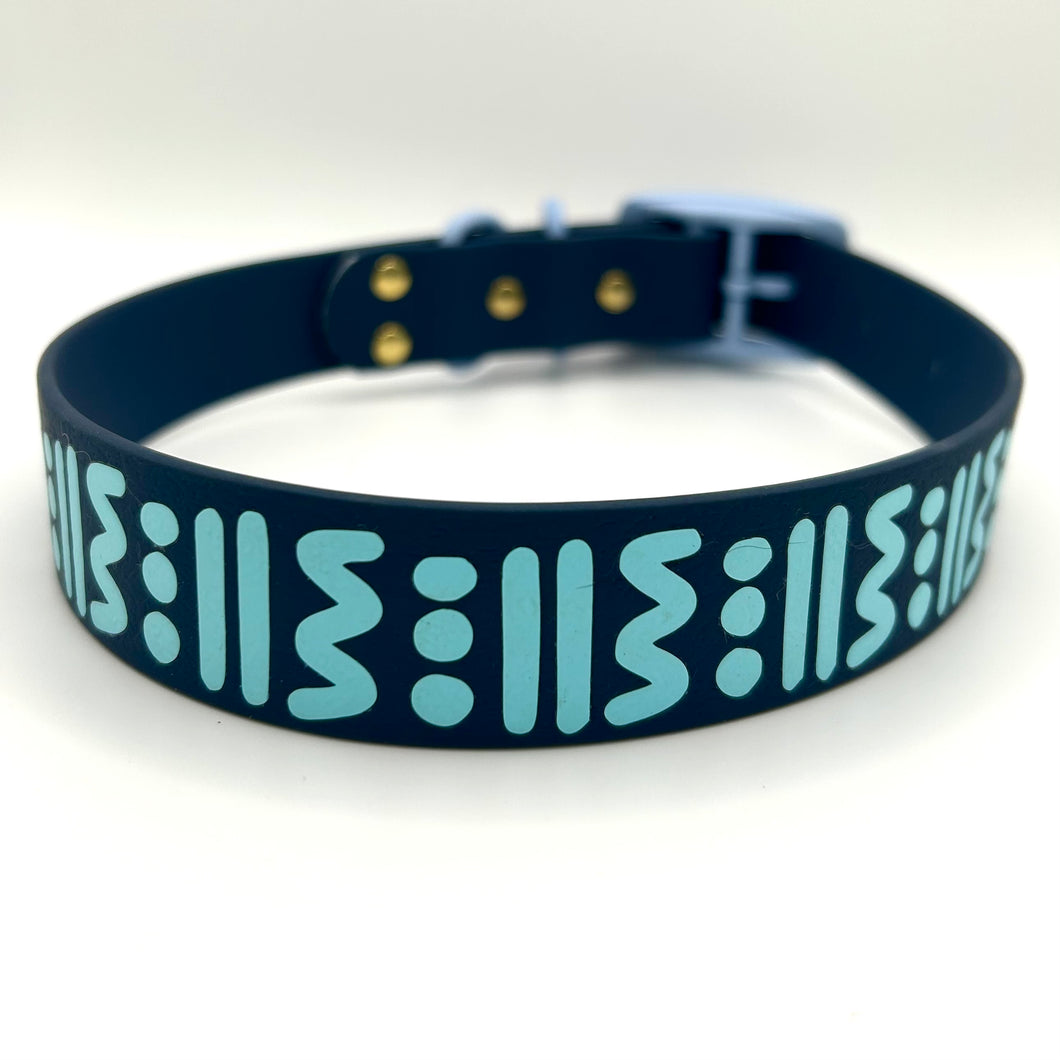 Navy Doodle Collar - Large (16