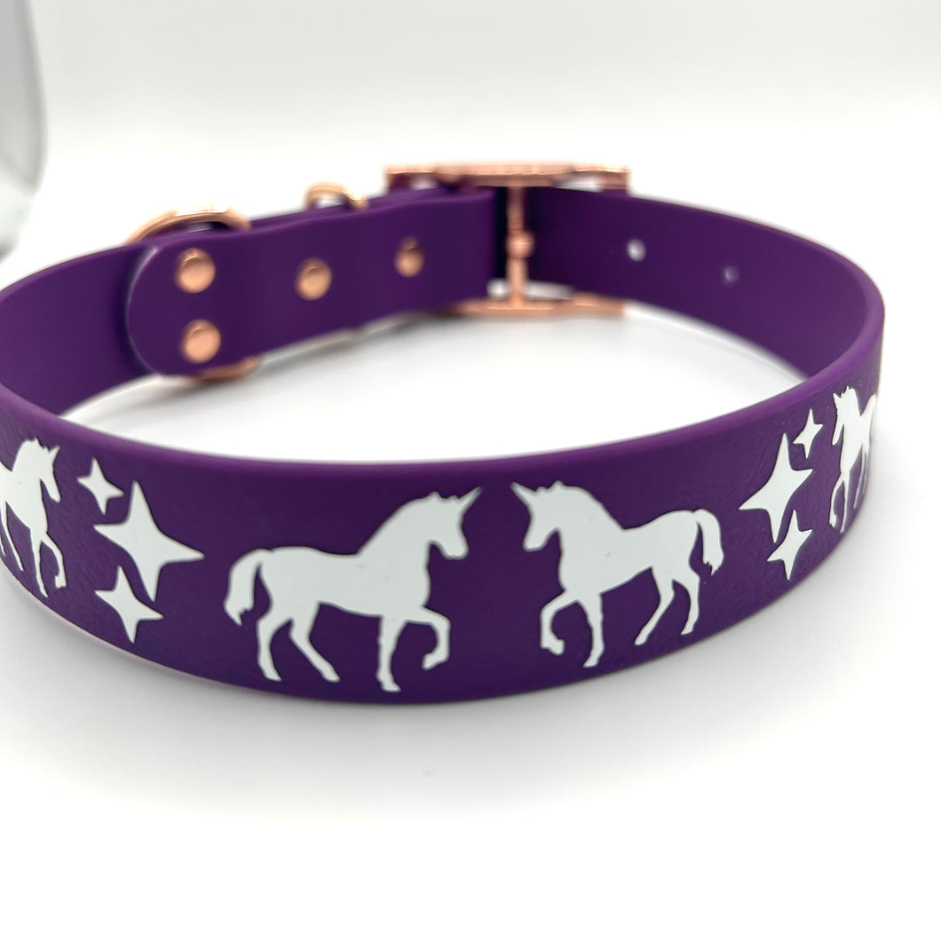 Purple Unicorn Collar - Medium (14