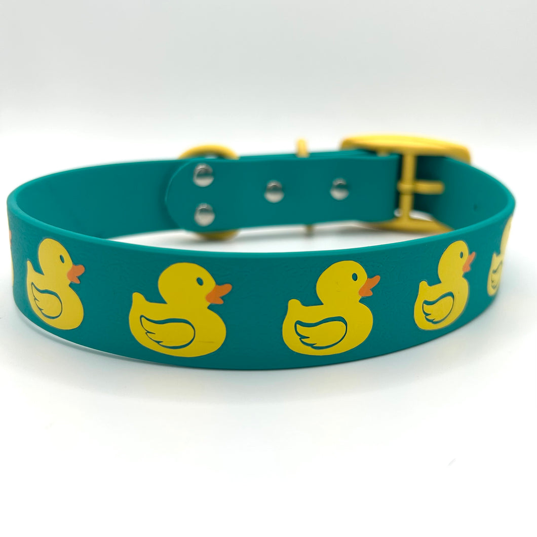 Teal Ducky Collar - Medium (14