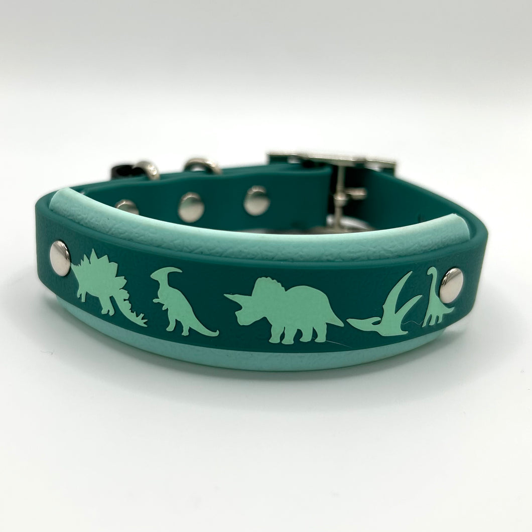 Hunter & Powder Blue Dino Collar - XXS (8